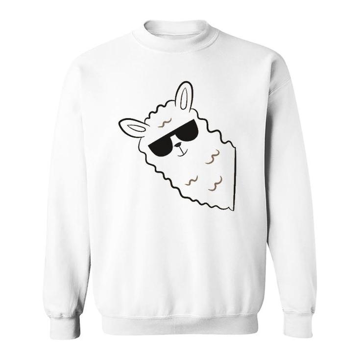 Alpaca Lover Llama With Sunglasses Cute Llama Alpaca Sweatshirt