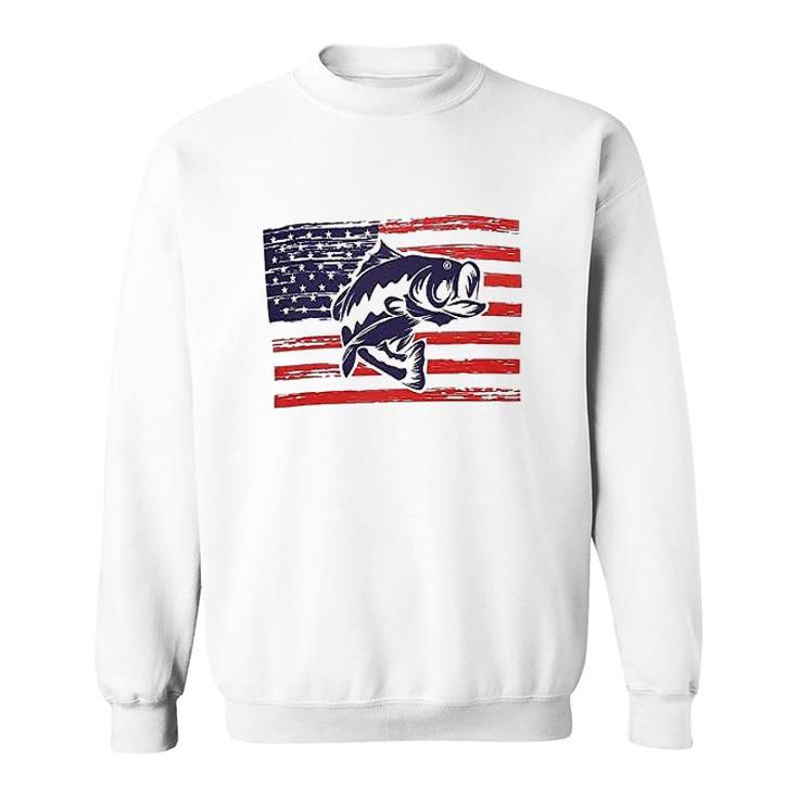 America Flag Fishing Sweatshirt