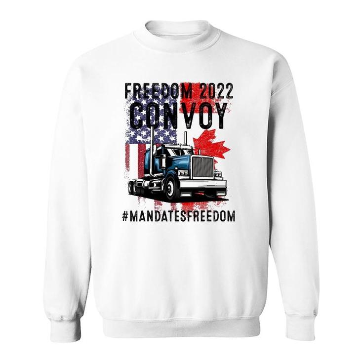 American Flag Canada Flag Freedom Convoy 2022 Trucker Driver Sweatshirt