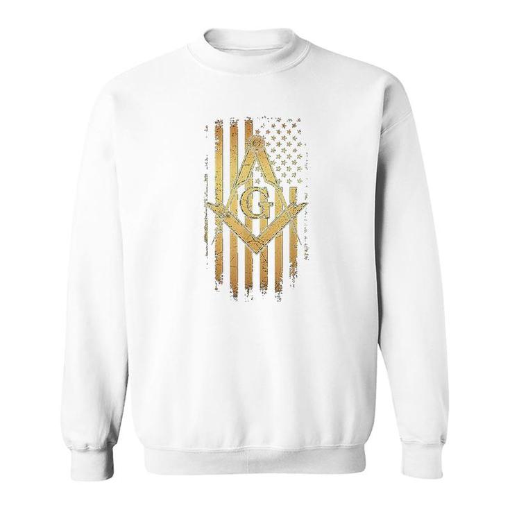 American Flag Square And Compass Sweatshirt