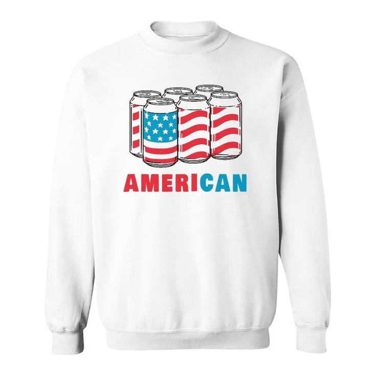 American Funny 4Th Of July Beer Patriotic Usa Flag Merica Sweatshirt