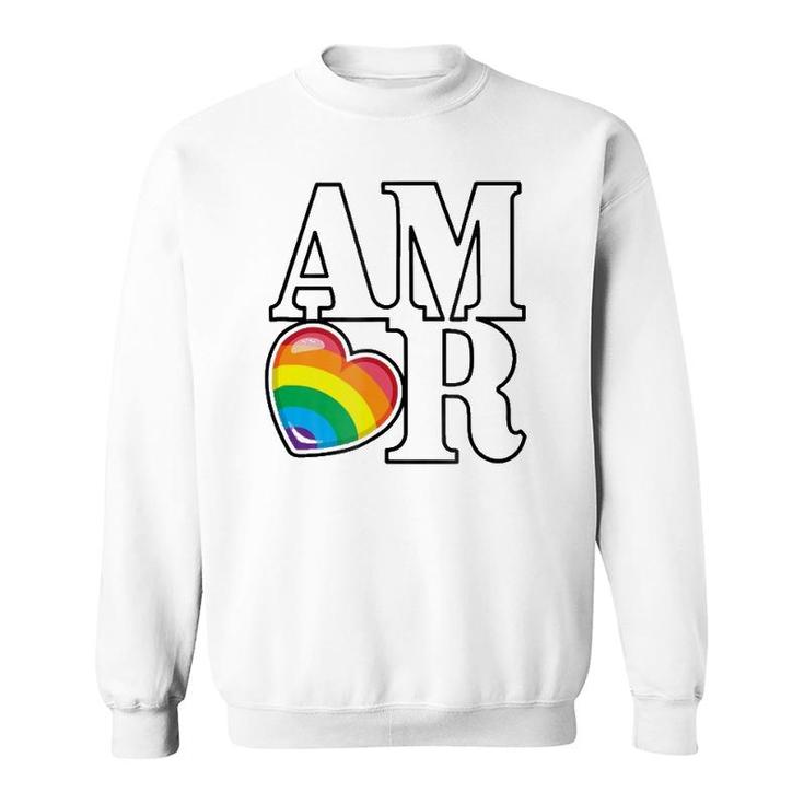 Amor Rainbow Heart Love Sweatshirt