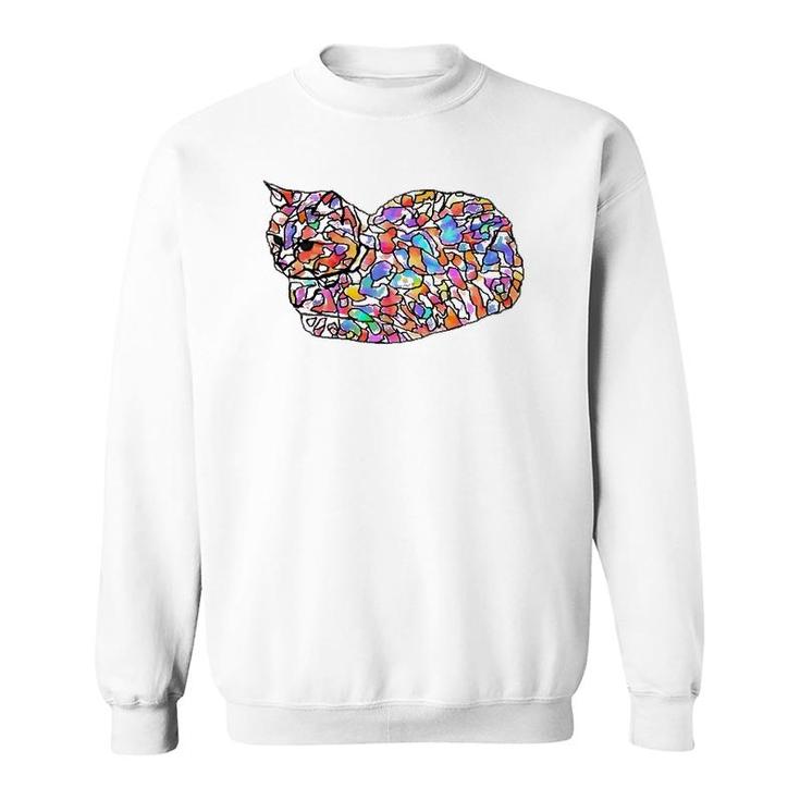 Animalsatplay Multicolor Cat Lover Gift Sweatshirt
