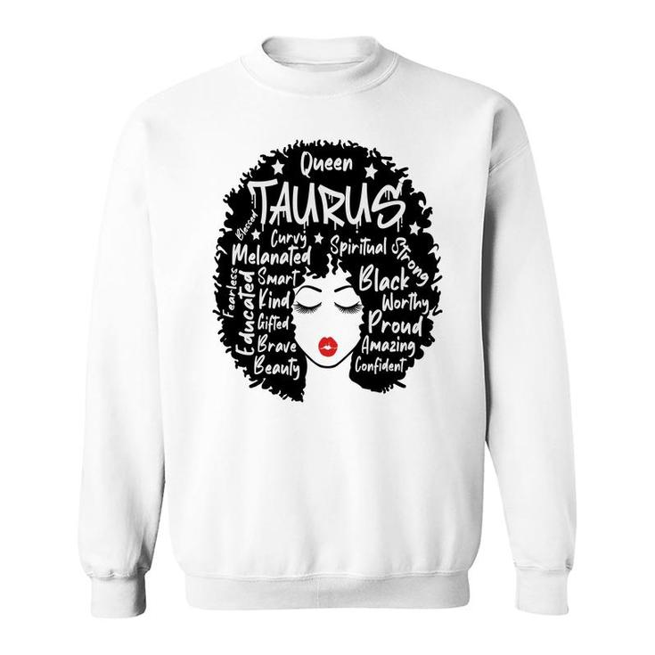 April Women Queen Taurus Black Strong Proud Women Birthday Sweatshirt