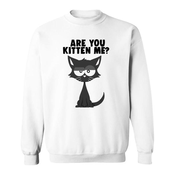 Are You Kitten Me Funny Pun Cat Graphic Sweatshirt