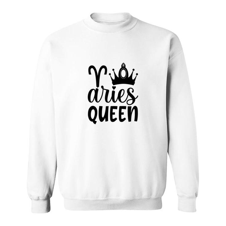 Aries Girl Black Crown For Cool Queen Black Art Birthday Gift Sweatshirt