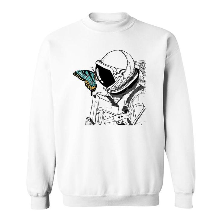 Astronaut Butterfly Art Cute Spaceman Insect Surrealism Gift Sweatshirt