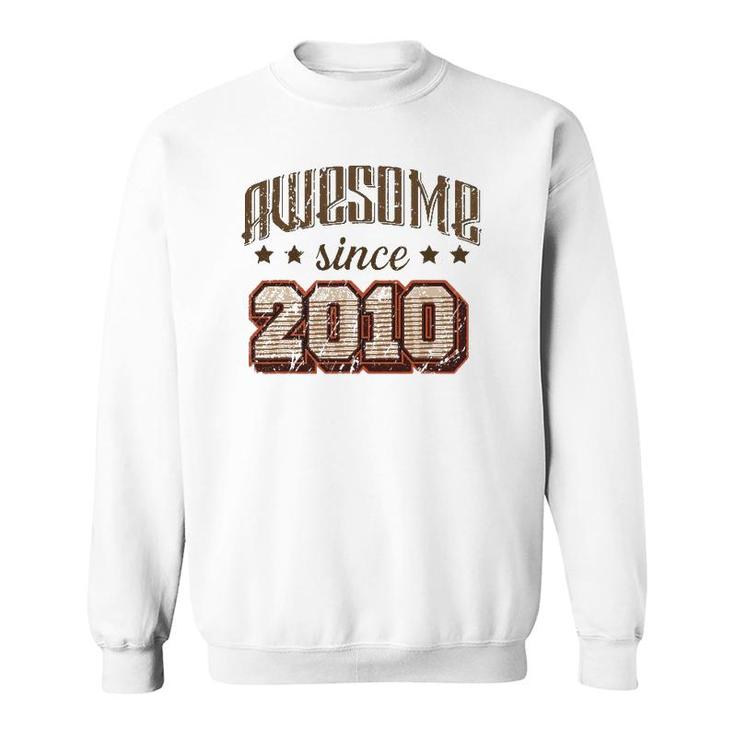 Awesome Since 2010 12Th Birthday Party Retro Vintage Men Sweatshirt
