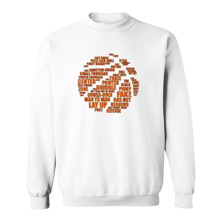 Basketball Terms Motivational Word Cloud Sweatshirt