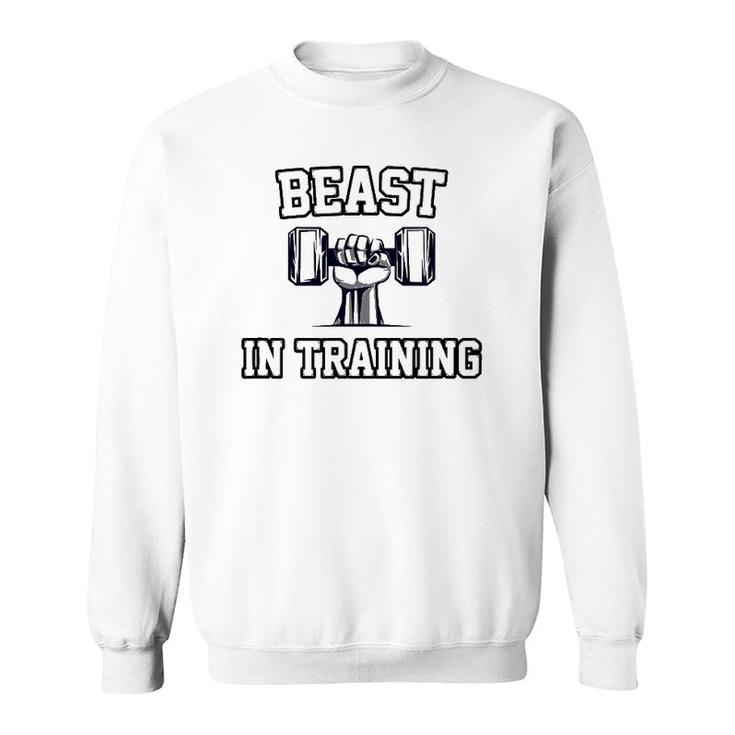 Beast In Training Son Bodybuilder Workout Dad Matching Sweatshirt