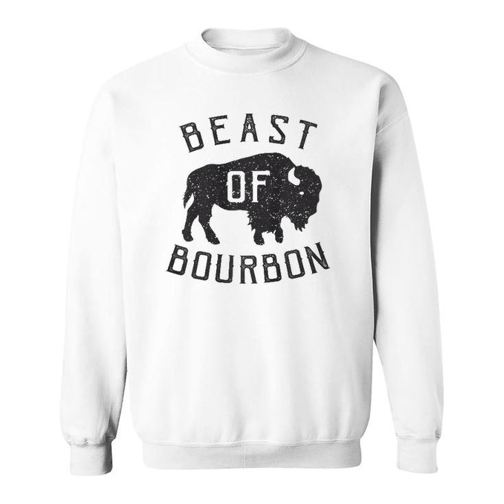 Beast Of Bourbon Drinking Whiskey  Bison Buffalo Party Sweatshirt
