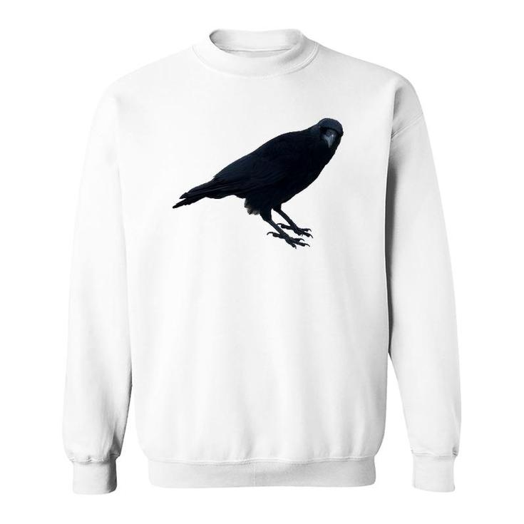 Beautiful Curious Black Crow Raven Bird Silhouette Sweatshirt