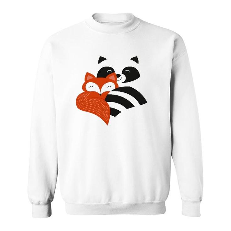 Best Friends Cute Fox & Raccoon Sweatshirt