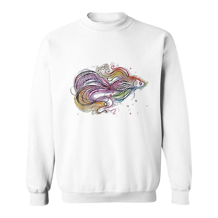 Betta Fish Art Colorful Sweatshirt