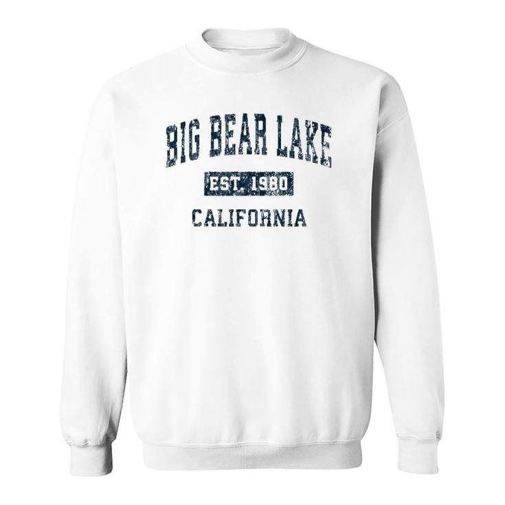 Big Bear Lake California Ca Vintage Sports Design Navy Print Sweatshirt