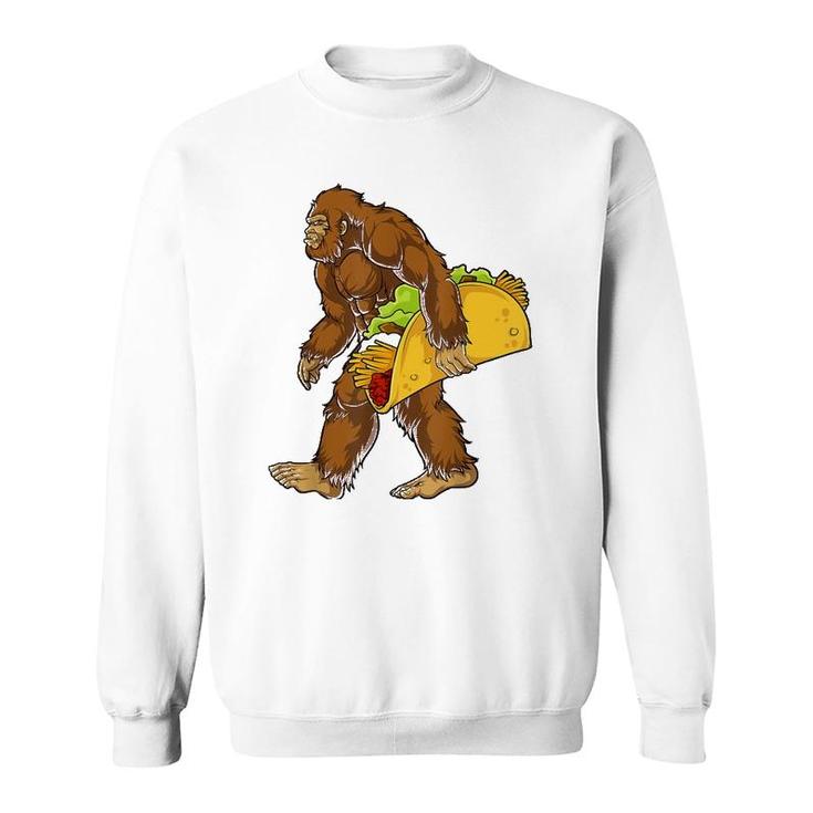 Bigfoot Carrying Taco Cinco De Mayo Boys Sasquatch Sweatshirt