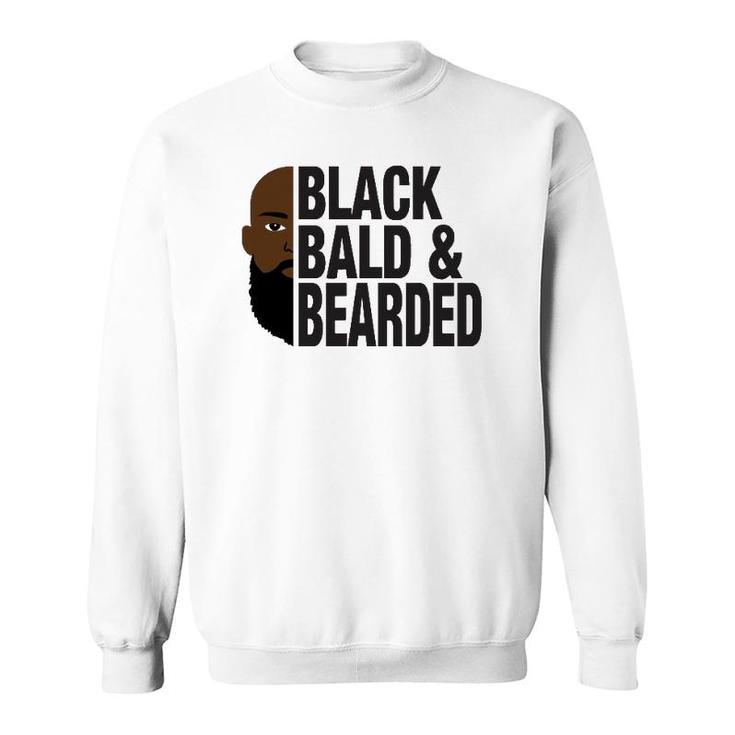 Black Bald And Bearded Face Funny Father's Day Sweatshirt