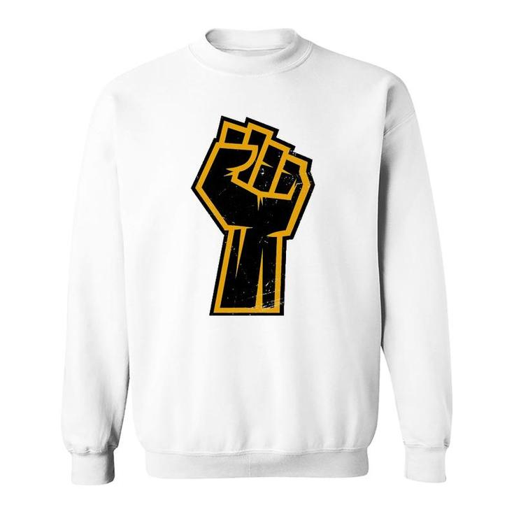 Black History Month African American Golden Protest Fist Sweatshirt