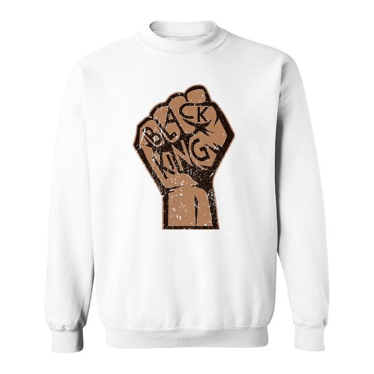 Black History Month Strong Black King Fist Melanin Men Boys Sweatshirt