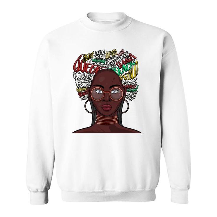 Black Queen S For Women African American Natural Afro Sweatshirt
