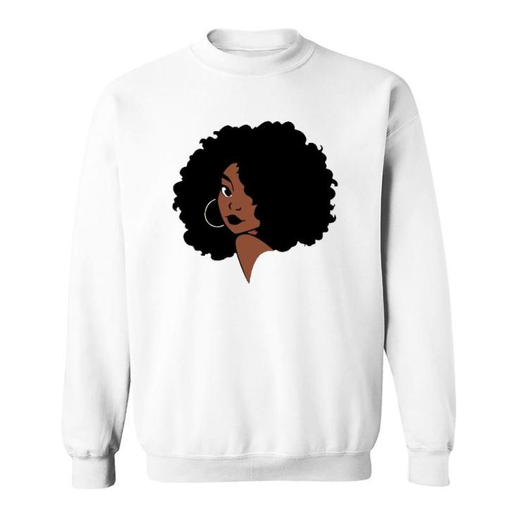 Black Woman Afro Brown Skin Classic Sweatshirt