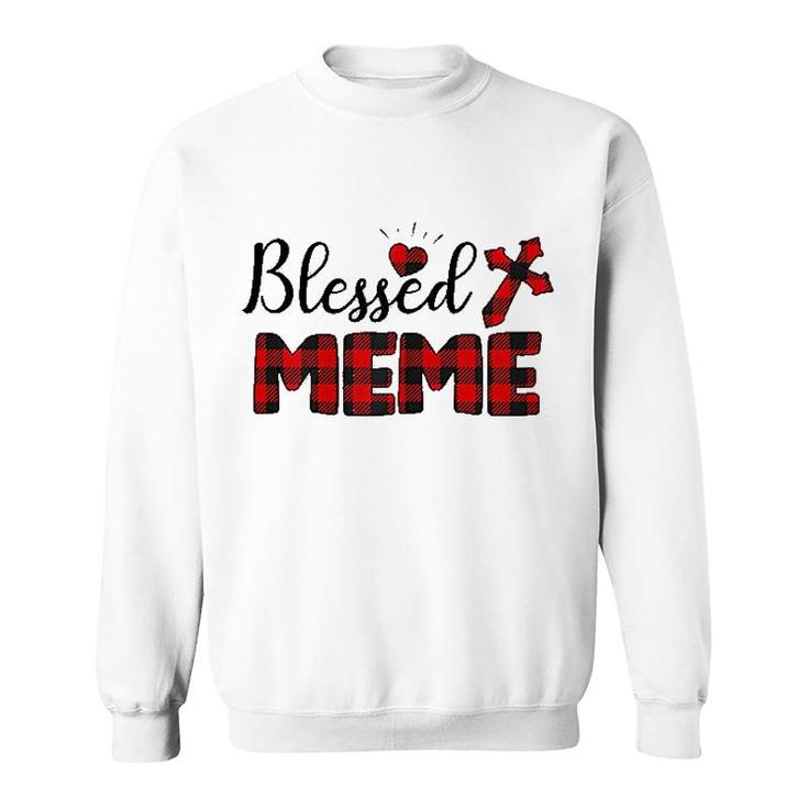 Blessed Meme Christian Cross Heart Sweatshirt