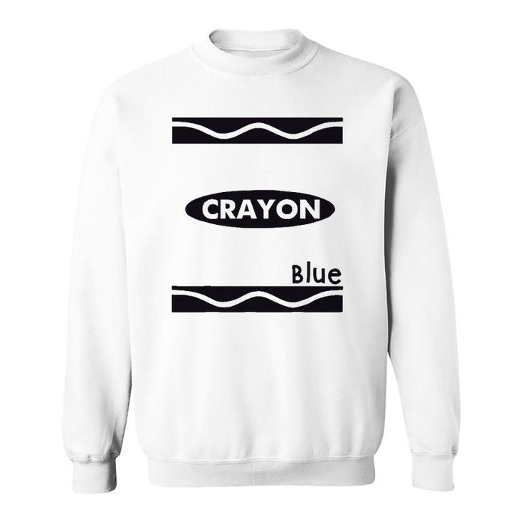 Blue Crayon Graphic Halloween Costume Group Team Matching Sweatshirt