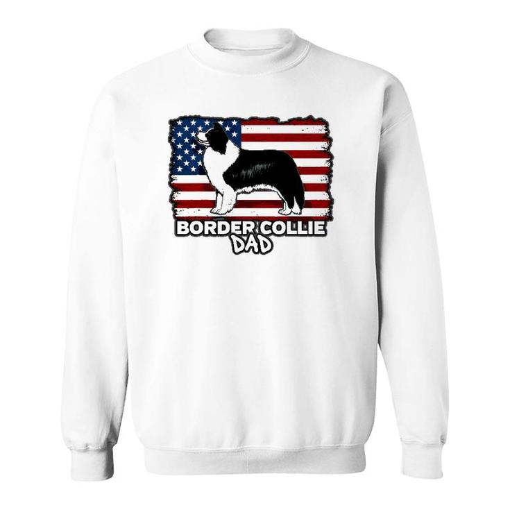 Border Collie Dad Dog American Flag Sweatshirt