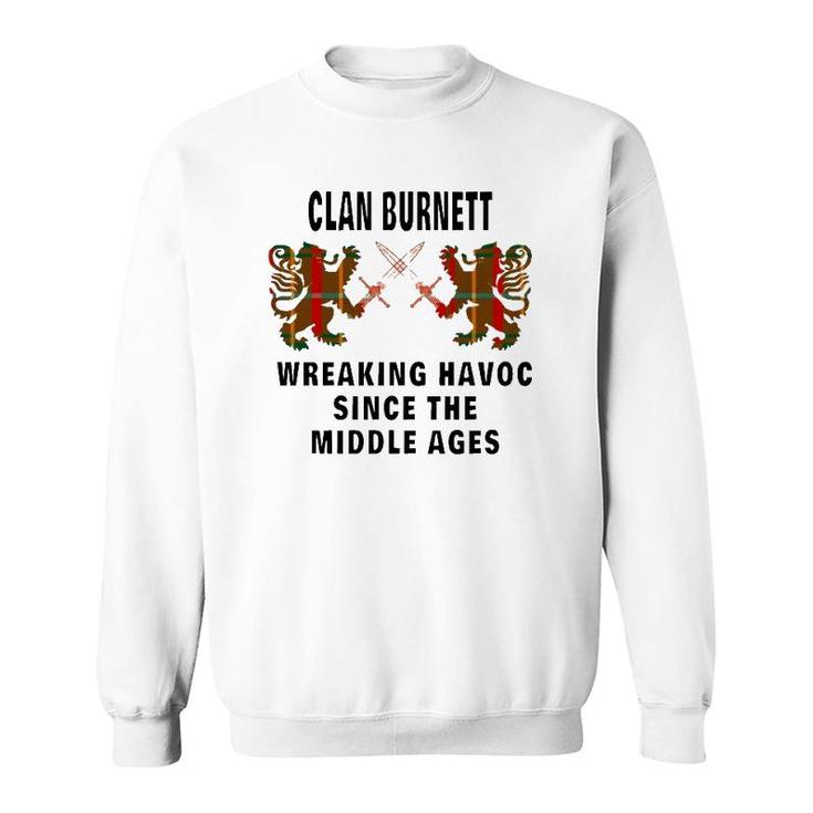 Burnett Scottish Clan Family Kilt Tartan Lion Sweatshirt