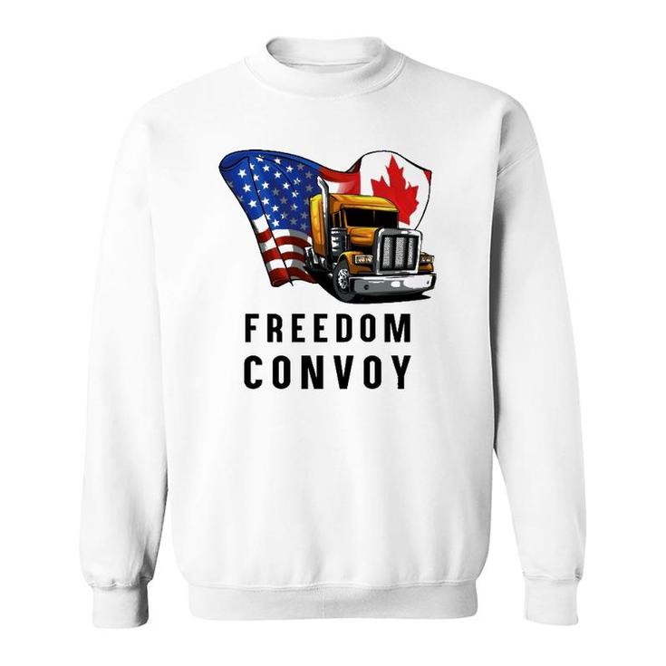Canada Flag Freedom Convoy 2022 Canadian Trucker Maple Leaf  Sweatshirt