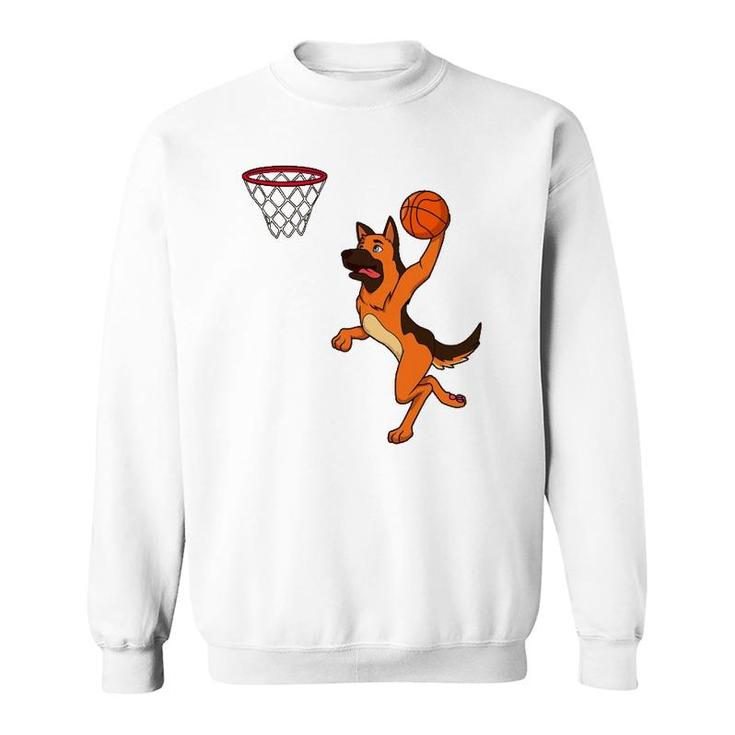 Cartoon Shepherd Dog Playing Basketball Sweatshirt