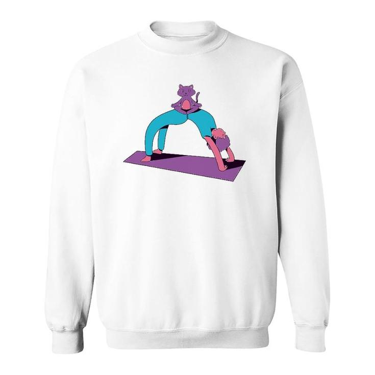 Cat Kitten Yoga Lovers Meditation Sweatshirt
