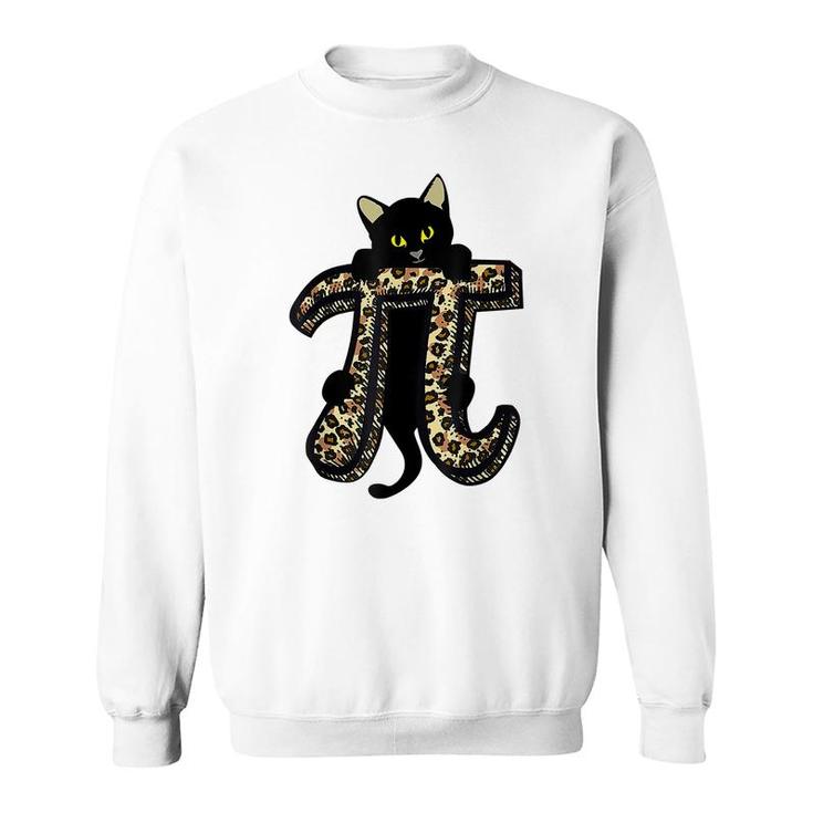 Cat Leopard Happy Pi Day Math Teacher Students Kids 314  Sweatshirt