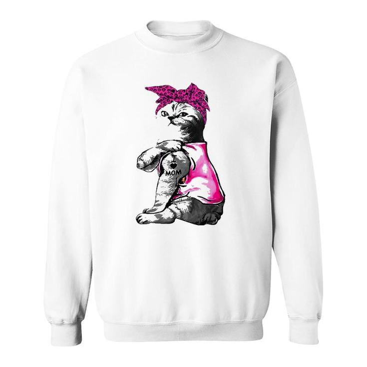 Cat Lover Funny Cat I Love Mom Tattoo Gifts Sweatshirt