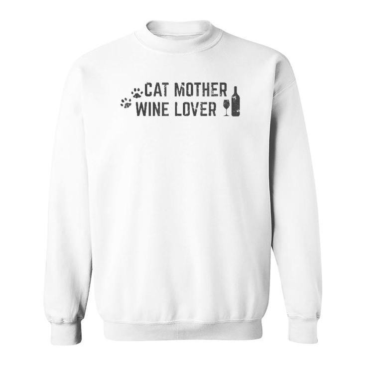 Cat Mother Wine Loverfor Women Ladies Sweatshirt