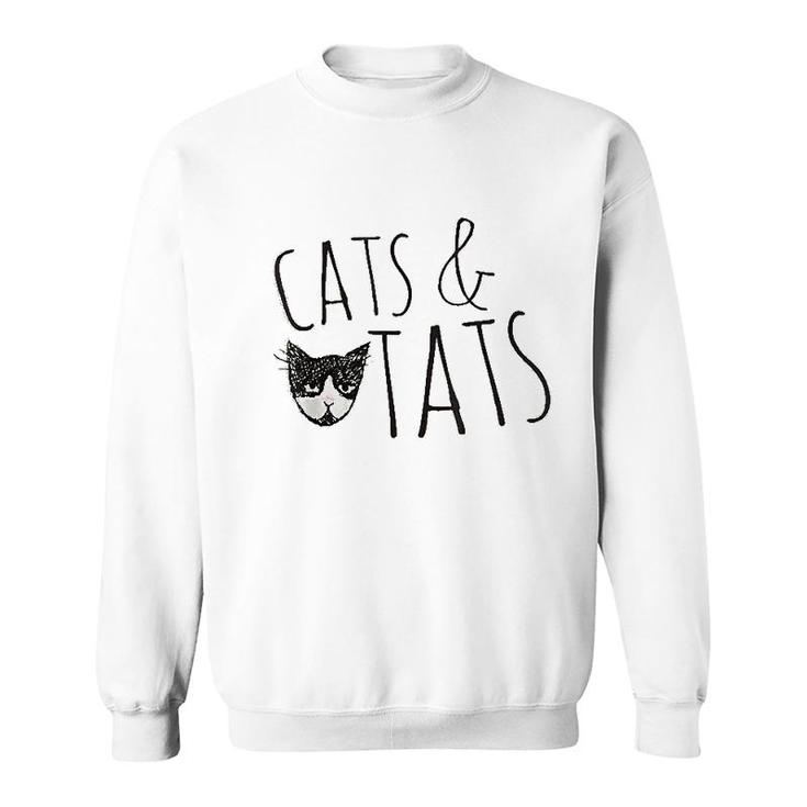 Cats And Cat Tattoo Lover  Cats Tats Sweatshirt