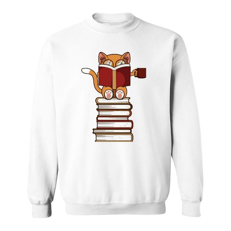 Cats And Reading Books Literature Sweatshirt