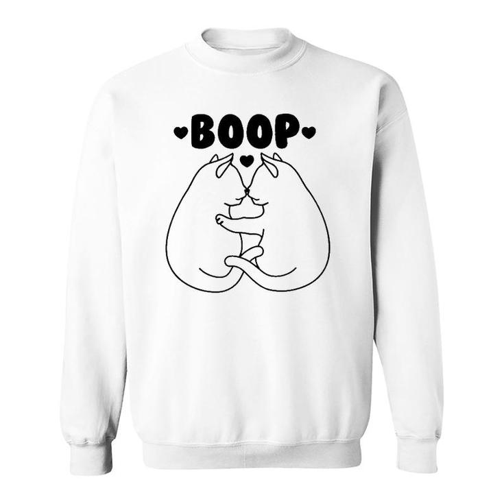 Cats Booping Noses Funny Cat Boop Sweatshirt