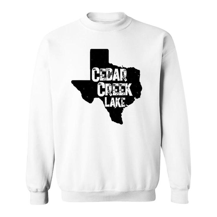 Cedar Creek Lake State Outline Texas Sweatshirt