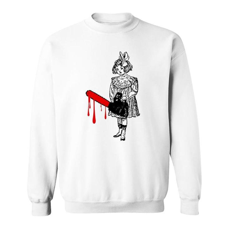 Chainsaw Girl Punk Rock Goth Horror Fan Halloween Vintage Sweatshirt