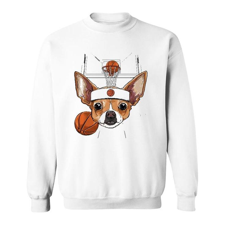 Chihuahua Basketball Dog Lovers Basketball Player  Sweatshirt