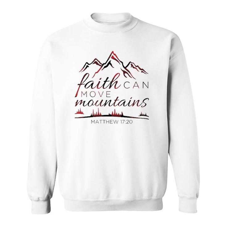 Christian Verse Gifts Women Mom Wife Faith Can Move Plaid  Sweatshirt