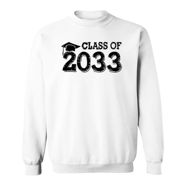 Class Of 2033 Grow With Me Handprints Space On Back Sweatshirt