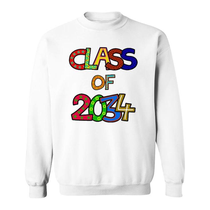 Class Of 2034 Preschool Graduation Pre-K Kindergarten Kids Sweatshirt