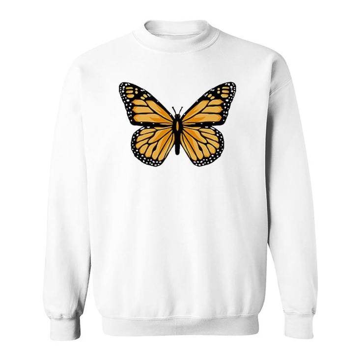 Classic Black And Orange Monarch Butterfly Icon Sweatshirt