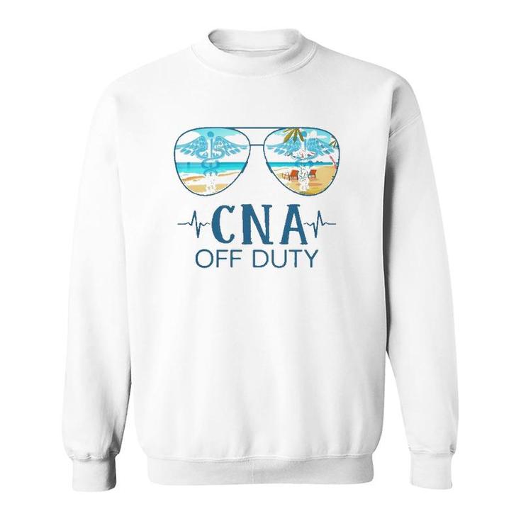 Cna Off Duty Nurse Caduceus Summer Vacation Beach Sunglasses Heartbeat Sweatshirt