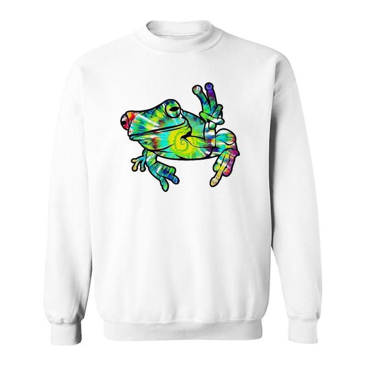 Cool Peace Frog Tie Dye For Boys And Girls Premium Sweatshirt