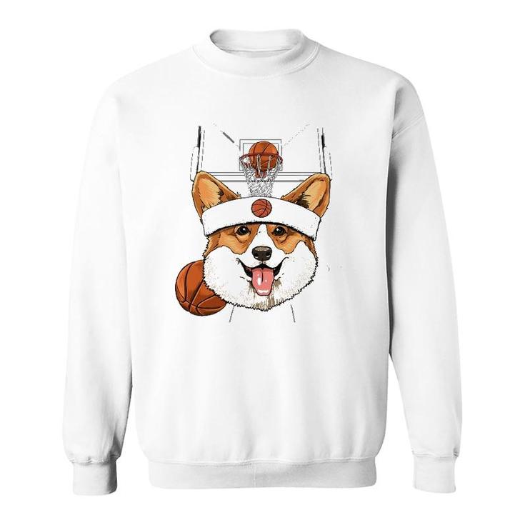 Corgi Basketball Dog Lovers Basketball Player Sweatshirt