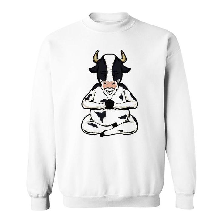 Cow Yoga Meditating Calf Yogi Bull Sitting Yoga Pose Namaste Sweatshirt