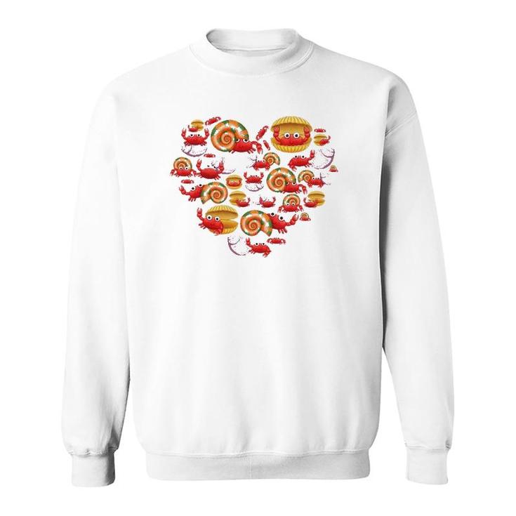 Crab Heart Lovers Seafood Fan For Men Women Kids Crabs Sea Sweatshirt